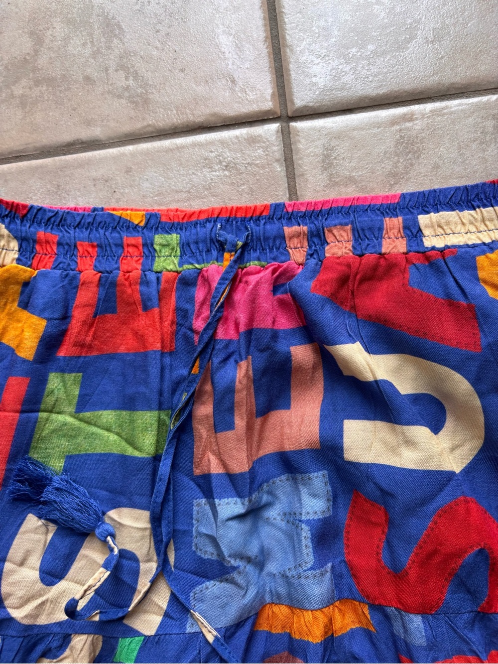 FARM Rio Blue Multicolor Letter-Print Maxi Skirt - Picture 4 of 8